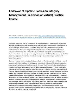 Pipeline Corrosion Integrity Management Course (In-Person or Virtual)