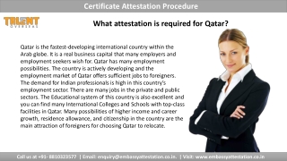 Get Information about Qatar Embassy attestation in India