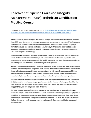 Pipeline Corrosion Integrity Management (PCIM) Technician Certification