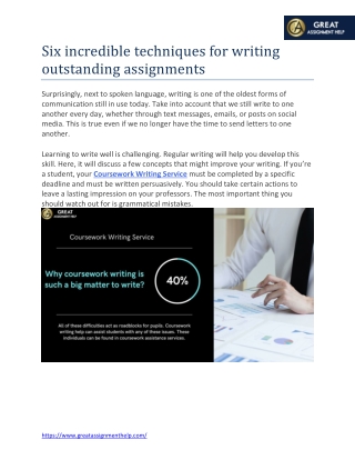 Six incredible techniques for writing outstanding assignments