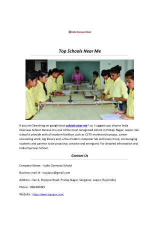 Top Schools Near Me