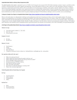 Hospitality Robots Market