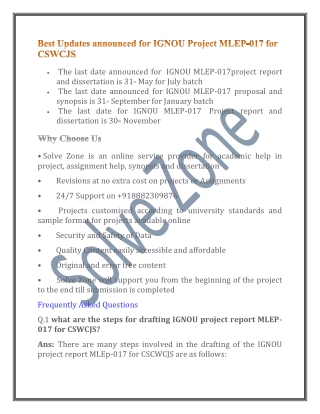 Best Updates announced for IGNOU Project MLEP