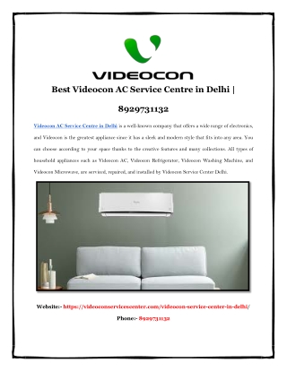 Best Videocon AC Service Centre in Delhi