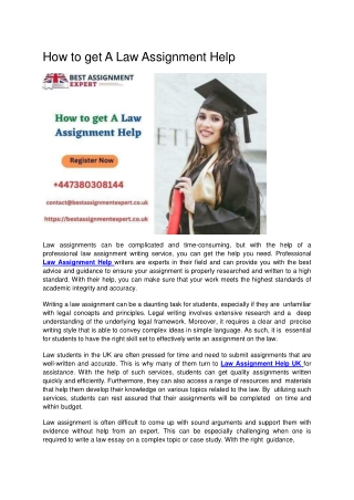 How to get A Law Assignment Help