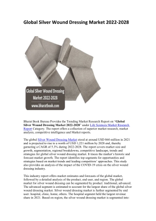 Global Silver Wound Dressing Market 2022-2028