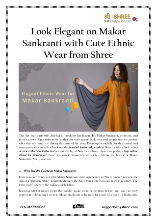 Look Elegant on Makar Sankranti with Cute Ethnic Wear from Shree