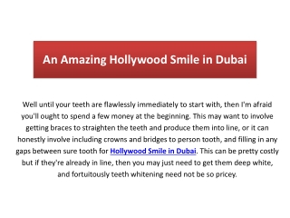 An Amazing Hollywood Smile in Dubai