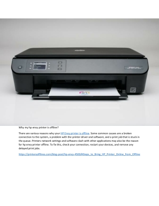 Why my hp envy printer is offline?