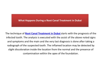 What Happens During a Root Canal Treatment in Dubai