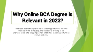 Why Online BCA Degree is Relevant in 2023