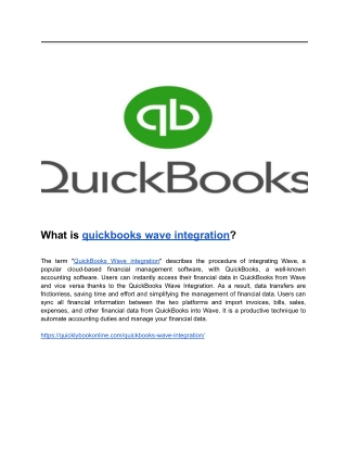 What is quickbooks wave integration