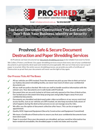 Secure Document Destruction Services in Sydney – Protect Your Records