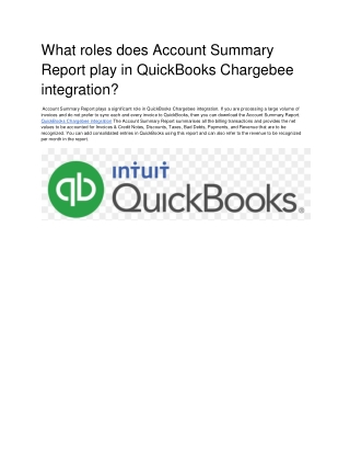 QuickBooks Chargebee integration
