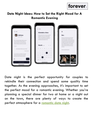Date Night Ideas How to Set the Right Mood for A Romantic Evening