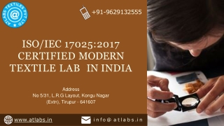 ISOIEC 170252017 Certified Modern Textile Lab in India