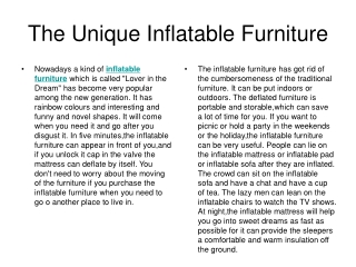 The Unique Inflatable Furniture