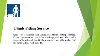 Blinds Fitting Service | Codeexmaintenance.com