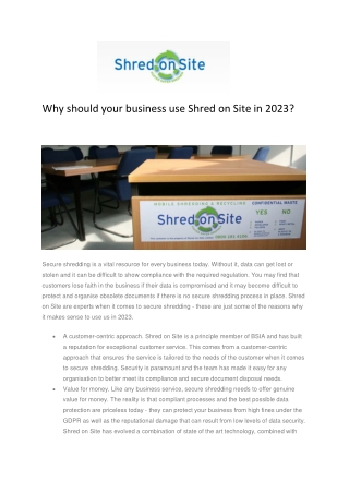 Why should your business use Shred on Site in 2023 - Shred on Site