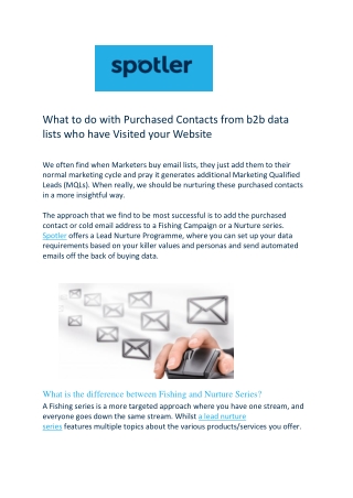 What to do with Purchased Contacts from b2b data lists who have Visited your Website - Spotler