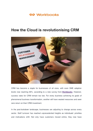 How the cloud is revolutionising CRM - Workbooks