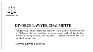 Divorce Lawyer Chalmette | Haroldweiser.com