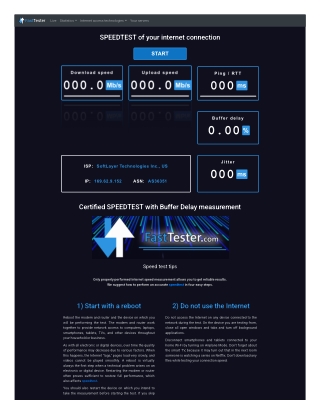 FastTester Speedtest - certified internet speed test, ping, jitter, buffer delay