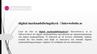 digital marknadsföringsbyrå  | Interwebsite.se