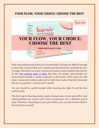 Your flow, your choice_ Choose the best.