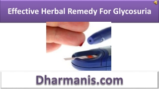 Effective Herbal Remedy For Glycosuria