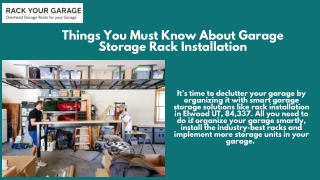 Things You Must Know About Garage Storage Rack Installation