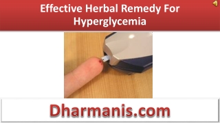 Effective Herbal Remedy For Hyperglycemia