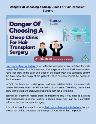 Dangers Of Choosing A Cheap Clinic For Hair Transplant Surgery