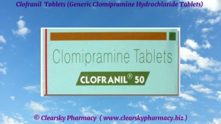 Clofranil  Tablets (Generic Clomipramine Hydrochloride Tablets)