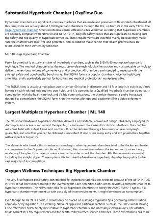 What I Wish I Knew a Year Ago About large hyperbaric oxygen chambers