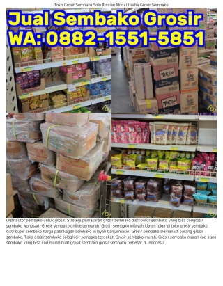 Ö88ᒿ·l55l·585l (WA) Analisa Usaha Grosir Sembako Grosir Sembako Dan Snack