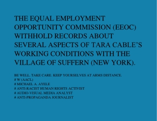 About the Employment History & the Sexual Harassment of Tara Cable - #Michael Ayele (a.k.a) W - #Title VII