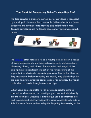 Your Short Yet Compulsory Guide To Vape Drip Tips!