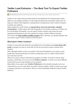1Twitter Lead Extractor - The Best Tool To Export Twitter Followers