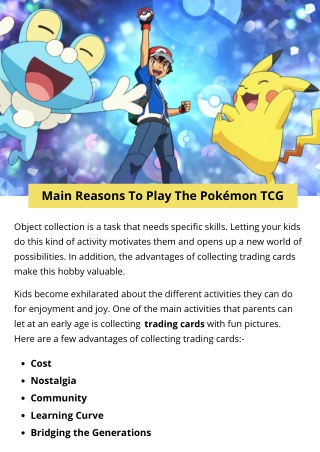 Main Reasons To Play The Pokémon TCG