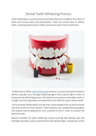 Dental Teeth Whitening Process