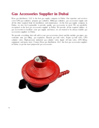Gas Accessories Supplier in Dubai