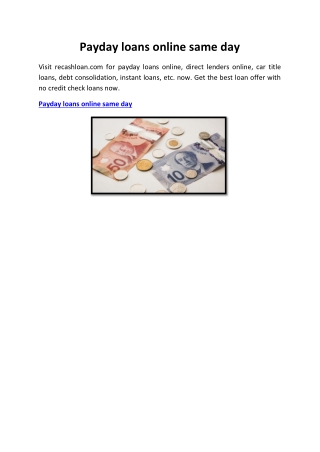 Payday loans online same day