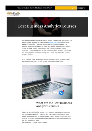 Best courses in business analytics