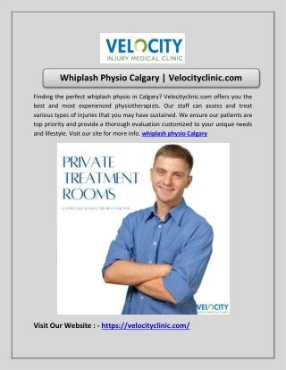 Whiplash Physio Calgary | Velocityclinic.com