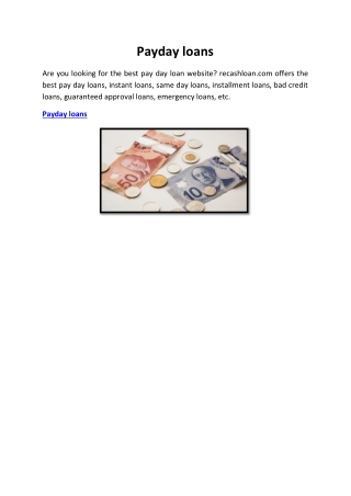 Payday loans