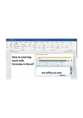Learning to work with formulas in Word