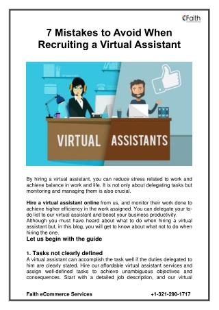 7 Mistakes to Avoid When Recruiting a Virtual Assistant