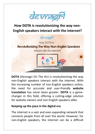 How DOTA is revolutionizing the way non-English speakers interact with the internet