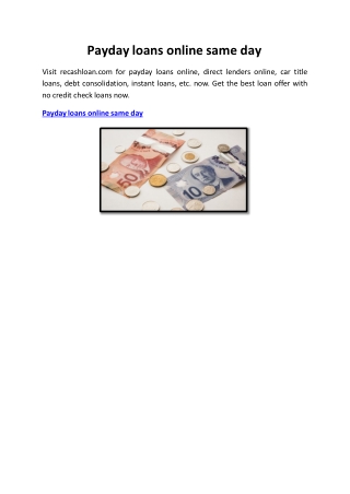 Payday loans online same day